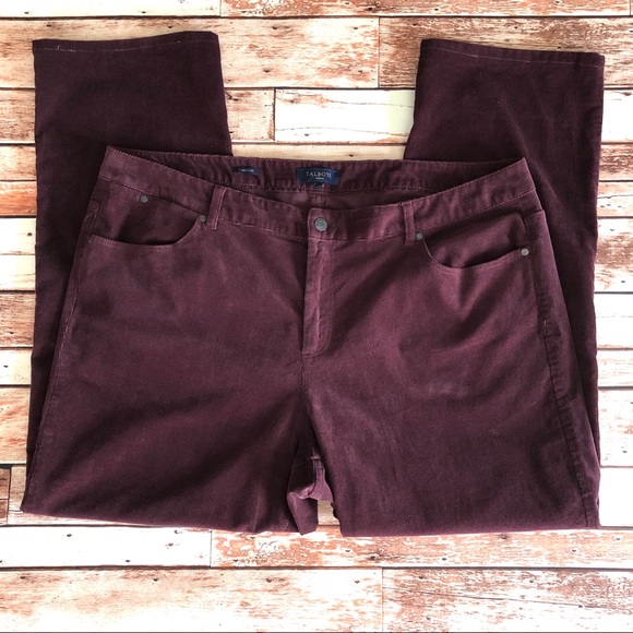 Talbots Pants - Talbots burgundy Heritage straight leg corduroys